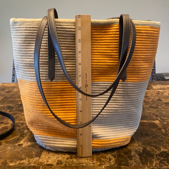 Zara Bags Zara Woven Orange And Tan Purse Poshmark